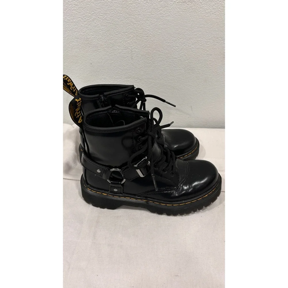 Dr. Martens 1460 Harness J‎ Black Leather Boots Kids Size 1 US 13 UK 32 EU